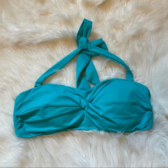 Lands’ End Twist Underwire Bikini Top - Size 10 - Aqua - Picture 3 of 8